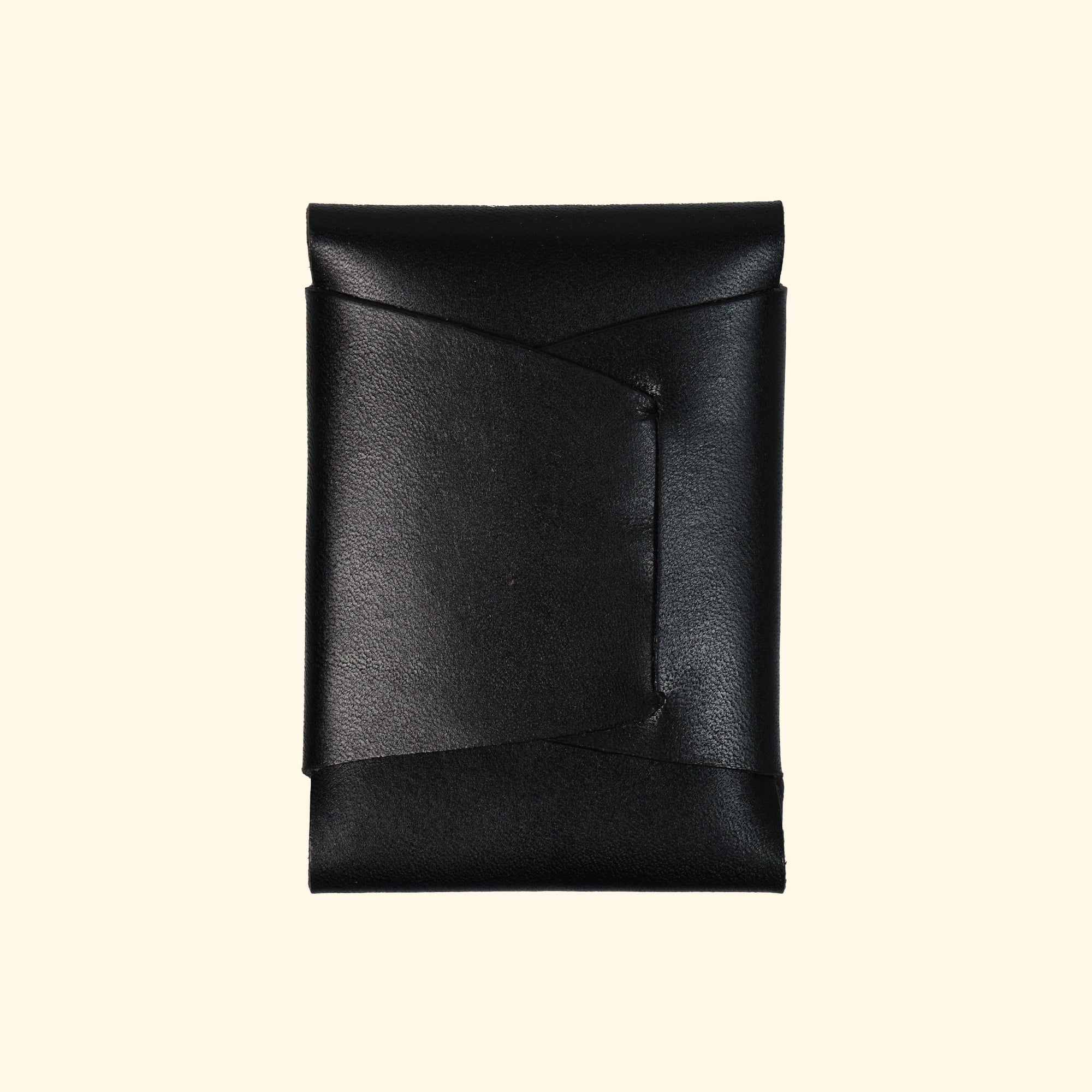 oldpassion Origami Wallet in Noir Farbe, Rückansicht, nahtloses Design aus pflanzlich gegerbtem Leder